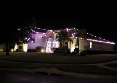 christmas lights installed on a central florida house